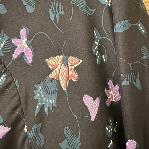 NATALIE MARTIN Fiore Maxi Dress in Lotus Print Black size L